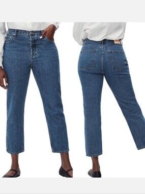 Everlane The Curvy 90s Cheeky Straight Jean 28 Ankle Organic Cotton Medium Wash